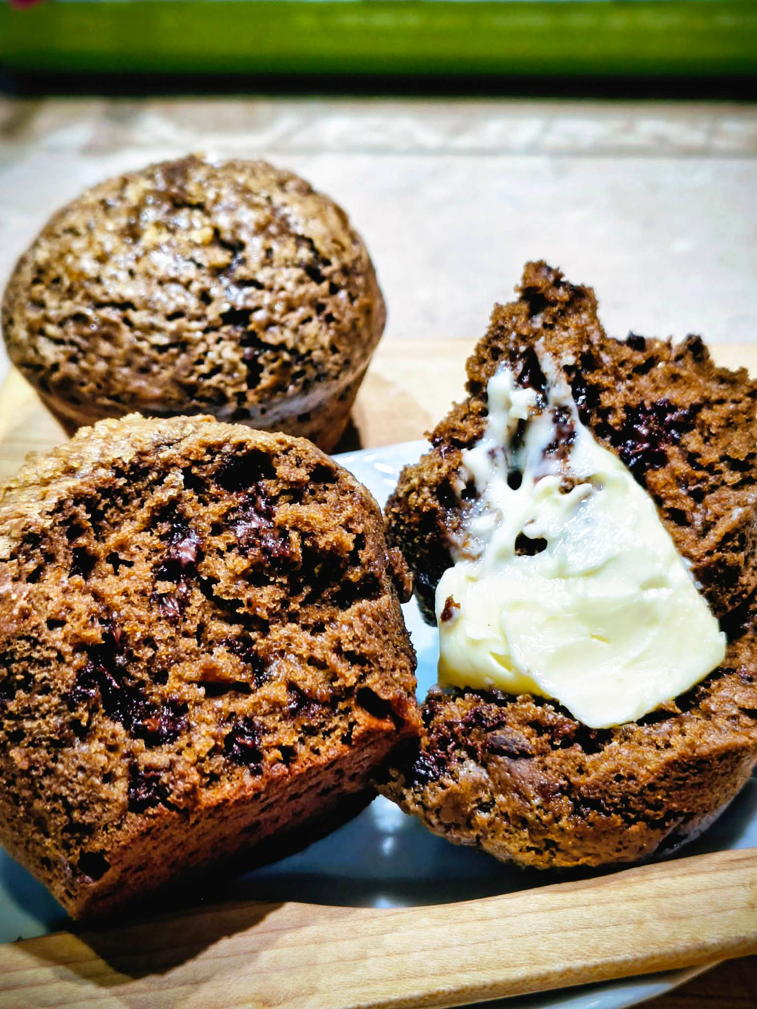 Muffins au chocolat | Patate douce & épinard